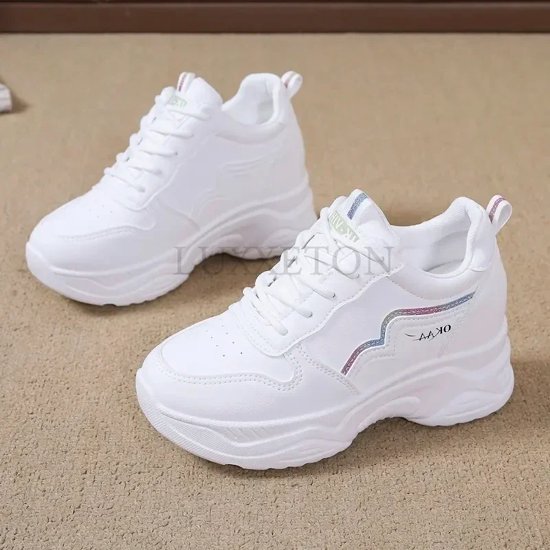 

White Sneakers for Women Platform Tennis Female Inner Height Running Sports Shoes Woman Casual Luxury Designer Vulcanized Shoes