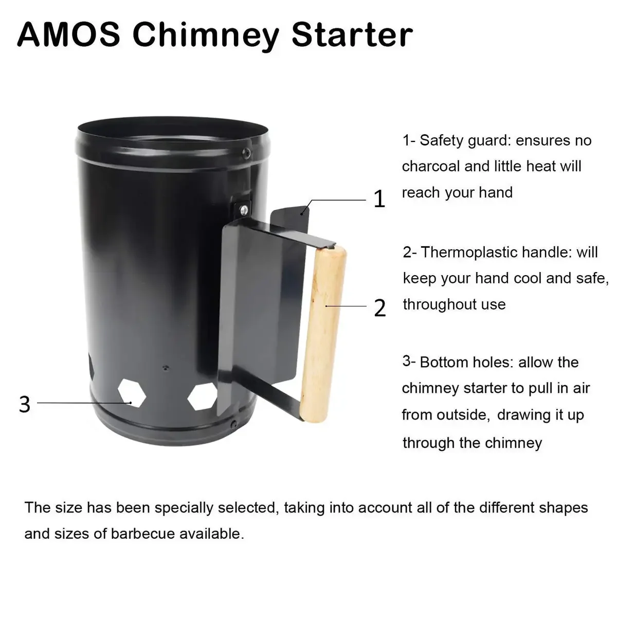 Camping Charcoal Barrel Carbon Stove Charcoal Lighter Chimney Quick Fire Briquette Starters Can Canister for Grilling