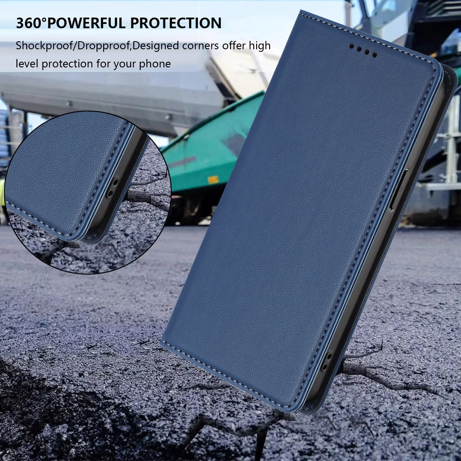 Luxury Leather Magnetic Phone Flip Cover - Elegant and Durable Design