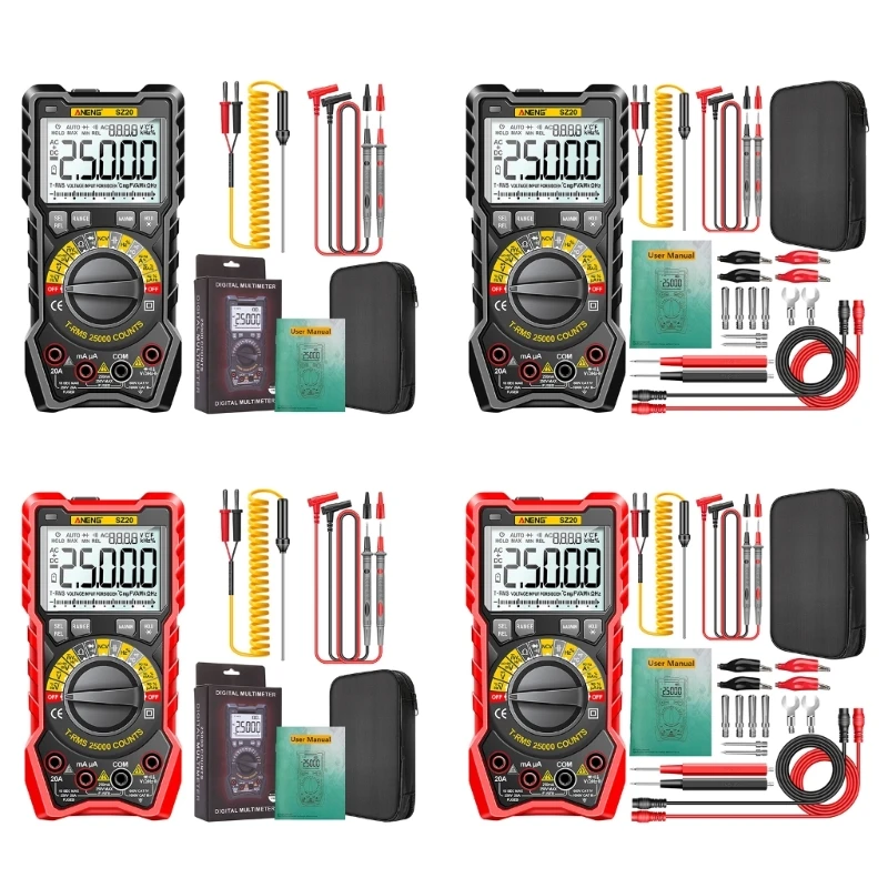 

Digital Multimeter Detector NCV Tester Temperature Detector Backlit Data Hold with Flashlight Bracket- Silicone Sleeve TOP ones