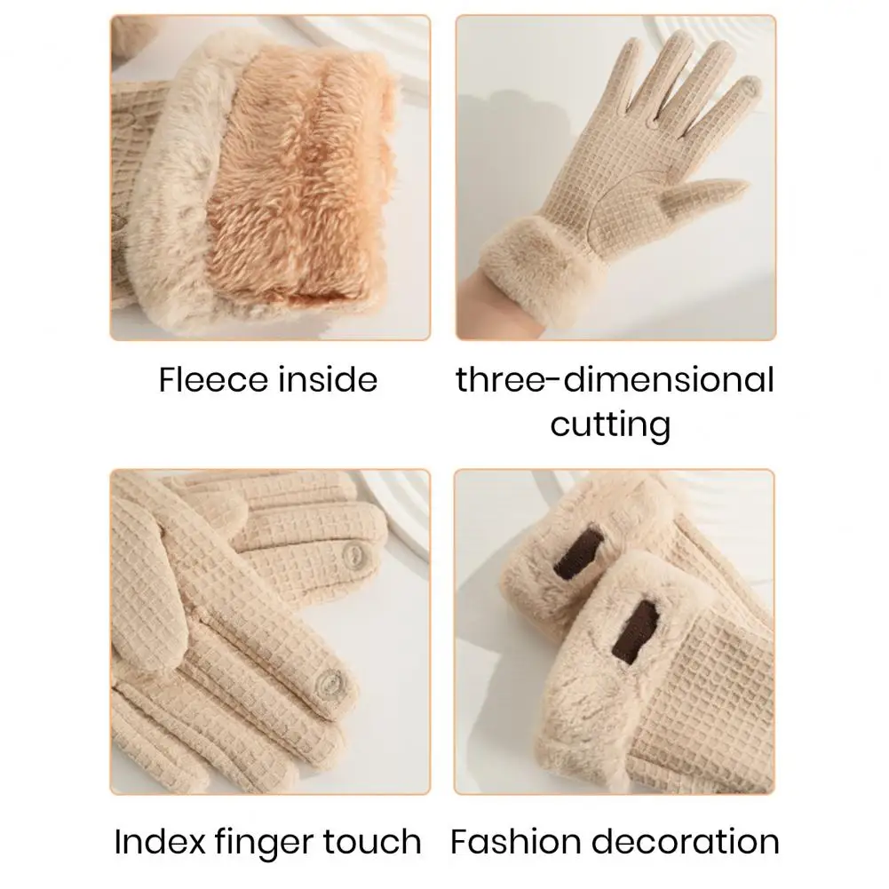 

Hiking Gloves Winter Warm Gloves with Fleece Lining Windproof Thermal Touchscreen for Women Stylish Functional Accessories