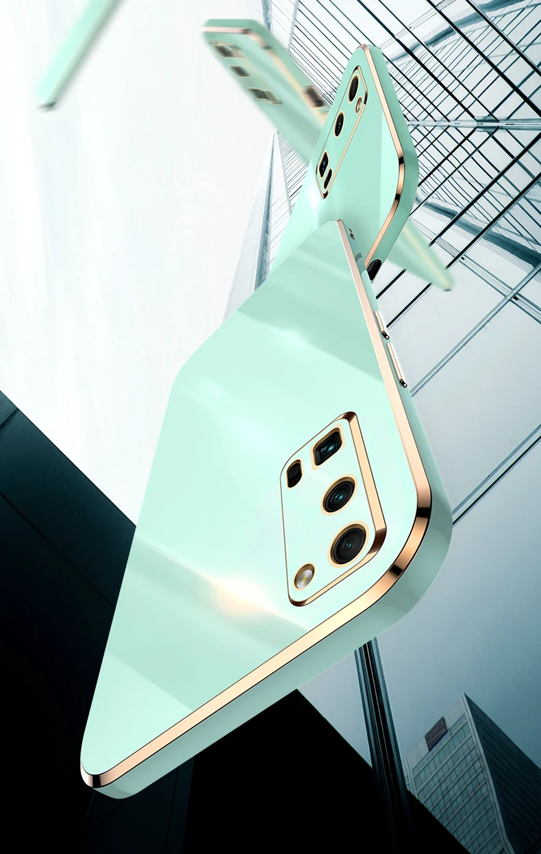 Bling Morbido Antiurto Copertura Quadrata di Lusso Cassa Del Telefono di Placcatura Laser 3D per Huawei Honor 50 Lite 20 20 S 30 Pro 30i 30 S Rus_voghion.com