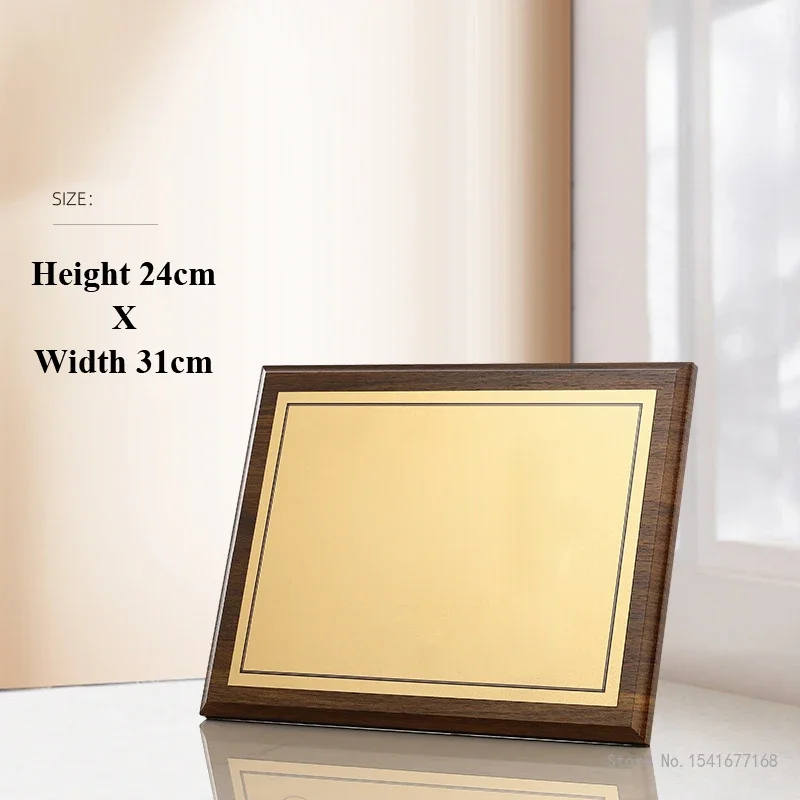Customized Metal Aluminum Sheet, Gold and Silver Medal Honor, Production Plaque, Home Decoration, Wooden Certificate Trophy, 1Pc