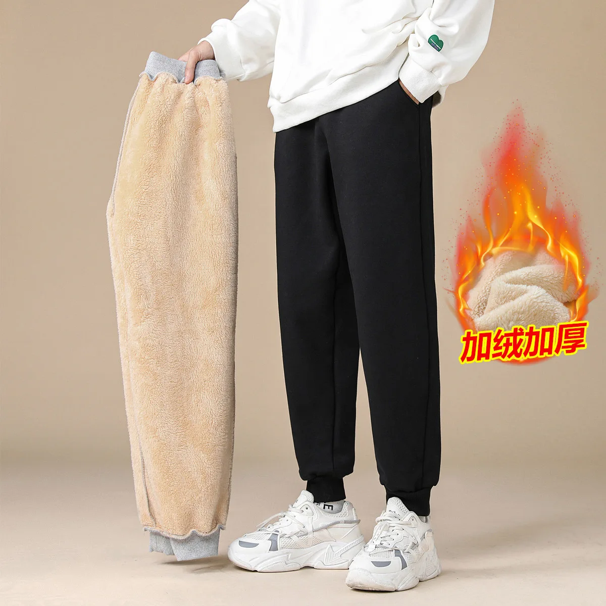 

New Winter Fleece Warm Corduroy Pants Men Cargo Work Thick Baggy Streetwear Joggers Trousers Male Clothing Large Size 5xl