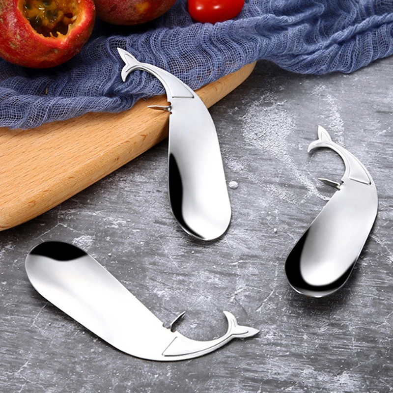 

Stainless Steel Portable Passion Fruit Opener With Spoon Creative Hanging Colorful Fruit Jam Scoop Opening Kitchen Gadgets