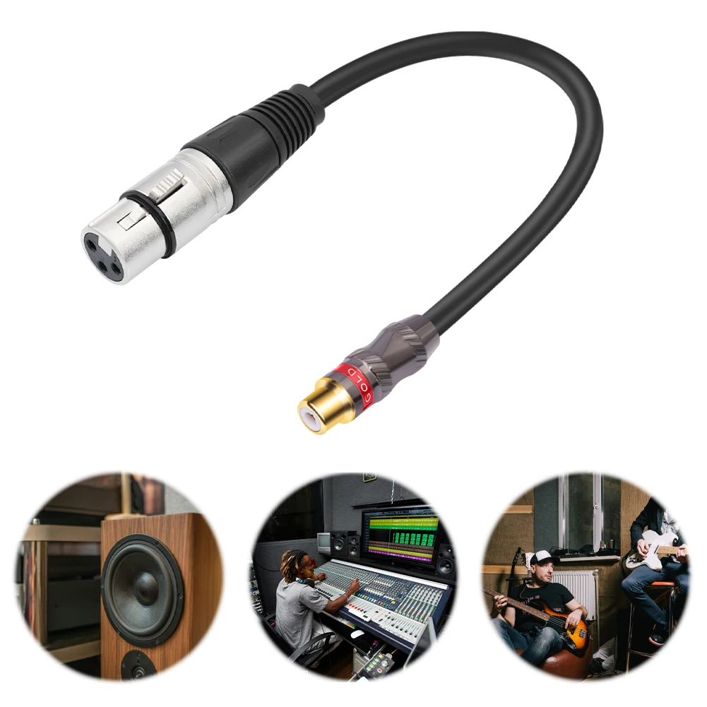 30Cm RCA Female To 3Pin-XLR Female Adapter Cable RCA Female To 3Pin-XLR Female Adapter Cord for Speaker