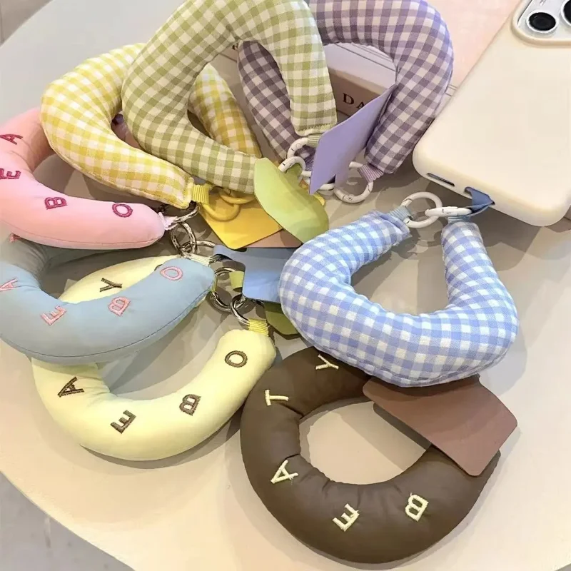 INS 스타일 브레이드 휴대폰 끈 패션 솔리드 컬러 분실방지 짧은 손목 스트랩 폰 펜던트 걸이줄 로프 (스페이스 포함)
