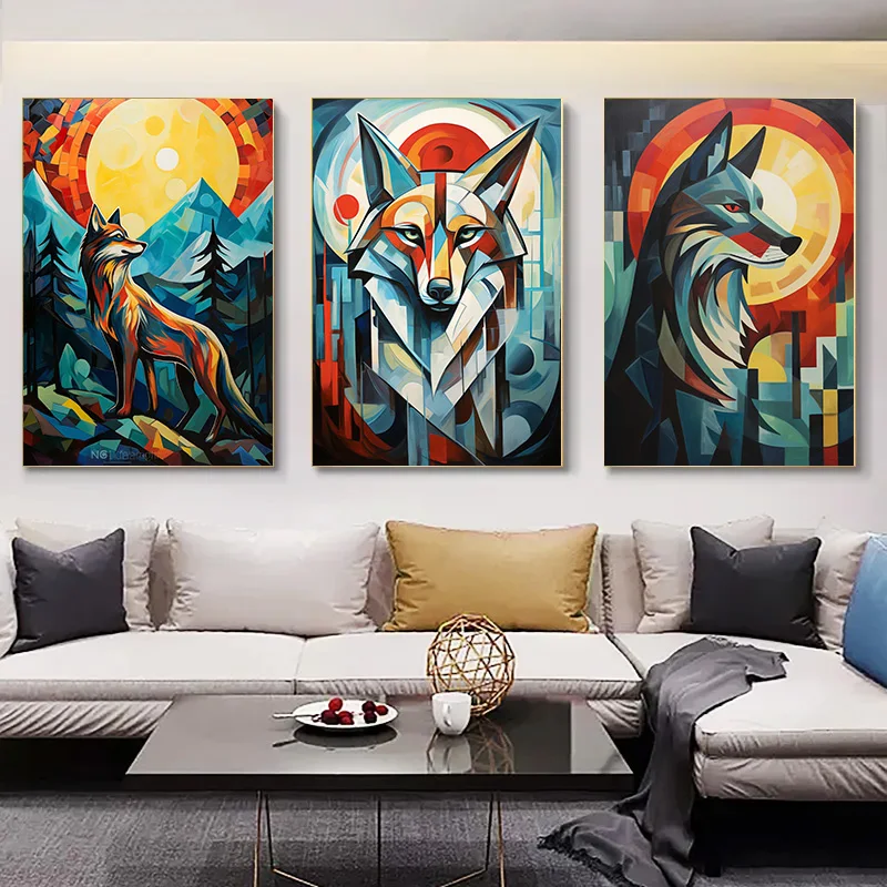 

Настенные Стикеры для комнаты Картина на холсте, украшение, украшение для дома, 1 шт., декоративные картины, искусство, волки, животные, декоративный плакат