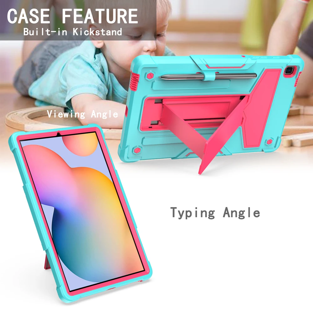 para Samsung Galaxy Tab um 10.12023 Case Sm-t510 Sm-t515 Crianças Case Seguro Tablet Tpu Mais pc à Prova de Choque Kickstand Capa para Sm-t510 T515 - Imagem 3