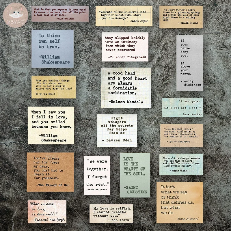 19 Pcs Vintage Stickers Tim Holtz Style Life Motto Junk Journal Ephemera Shabby Quote Aesthetic Stickers Scrapbooking Material diy scrapbooking accessories adhesive stickers paper stickers stationery stickers decorative stickers self adhesive stickers