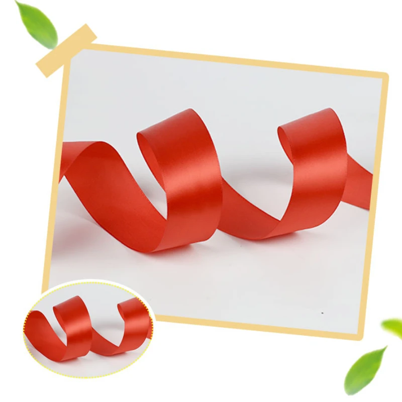 Elegant Red Silk Satin Ribbon Roll - 22 Meters for DIY Wedding and Birthday Party Decorations