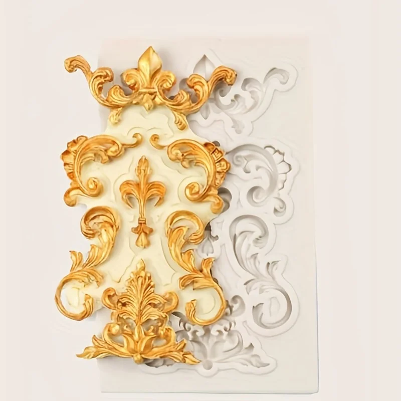 1pc Vintage Flower Design Random Silicone Mold, European Embossed Craft Silicone Mold For DIY