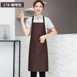 Personalized Waterproof Apron - Custom Logo White & Black Design for Cooking and Work Wear (Dark coffee)