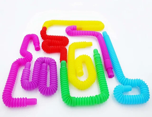 12pc Mini Pop Tubes Sensory Toy For Adult Stress Relieve Toys Kid Autism Anti Stress Plastic Bellows Children Squeeze Toy 4