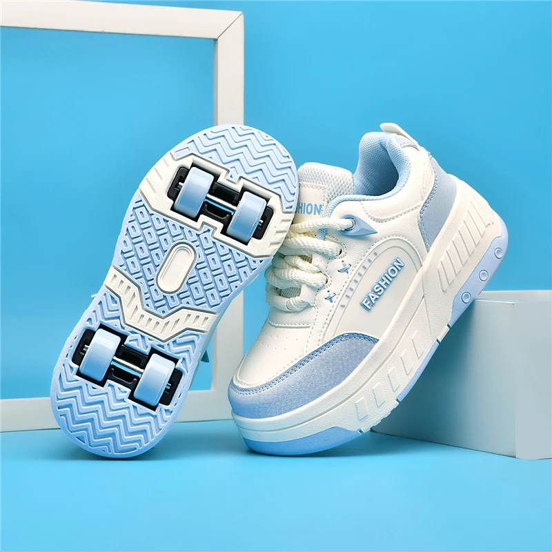 Childre Roller Skates Girls Four-wheel Wear Resistant Detachable Outdoor Sports Comfortable Entertainment Wheel Shoes For Kids_voghion.com