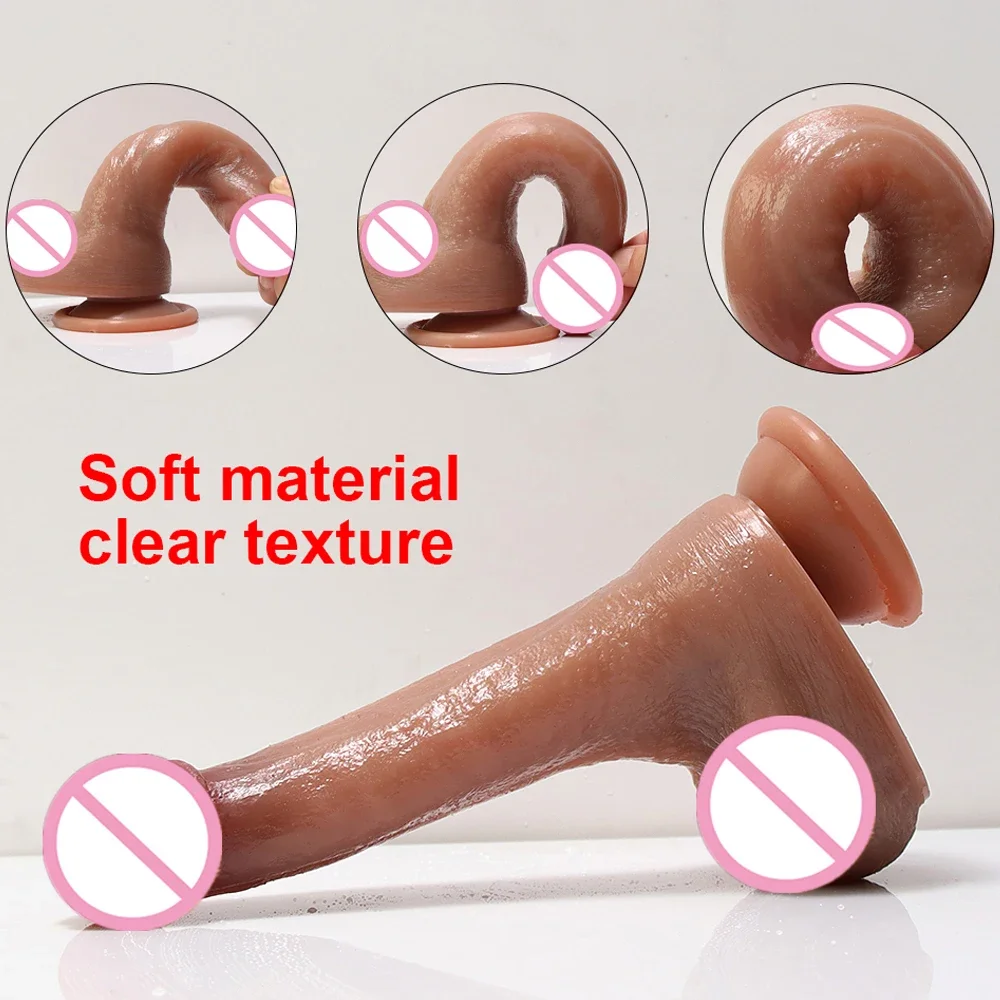 Super Skin Realistic Dildos Double Layer Silicone Soft Penis Sexy Dick Vagina Member Anal Cock Masturbators Sex Shop For Couple — view 2