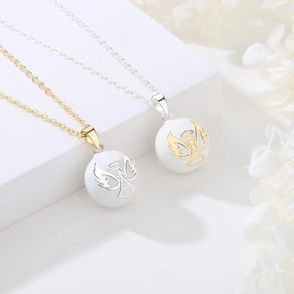 Eudora 20mm Harmony Ball Angel Pendant Pregnancy Bola Angel Caller Baby Wishing Chime Ball Necklace Fine Jewelry for Women Gift