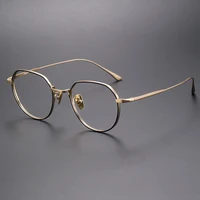 Очки в титановой оправе для мужчин и женщин, винтажные брендовые дизайнерские очки оверсайз, Модные оптические линзы для близорукости, в японском стиле — изображение 4