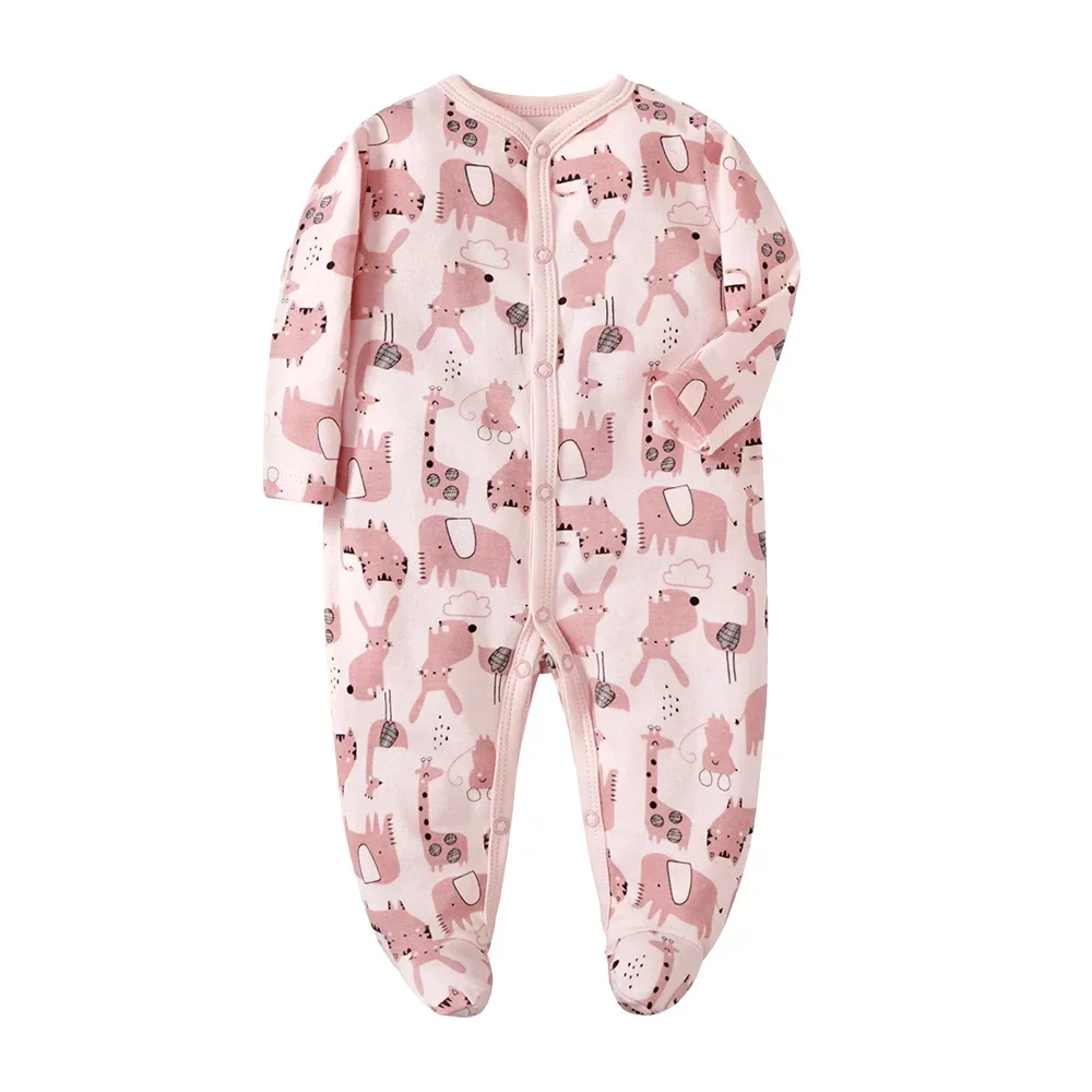 Four Seasons 0-12Months Baby Rompers Newborn Girls&Boys 100%Cotton  of Long Piece Infant Clothing Pajamas Overalls Cheap 3