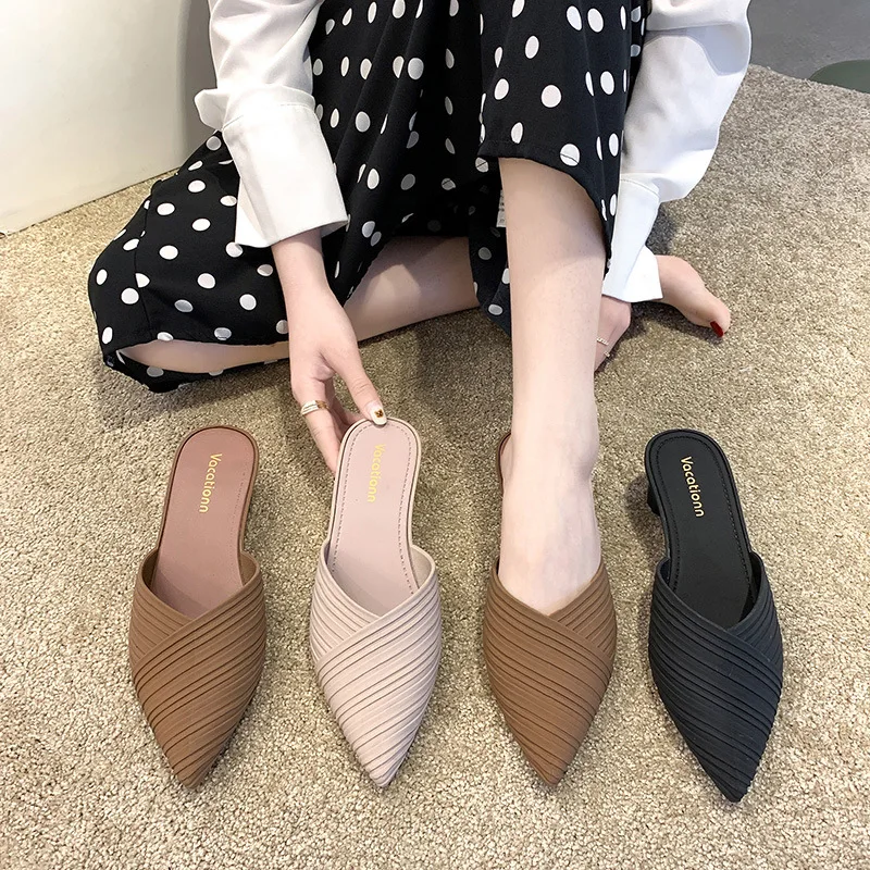 

Women slippers Snake Print Strappy Mule high heels Slippers Sandals flip flops Pointed toe Slides Party shoes Woman