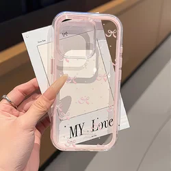 Funda para teléfono transparente de silicona suave y shockproof con lazo adorable