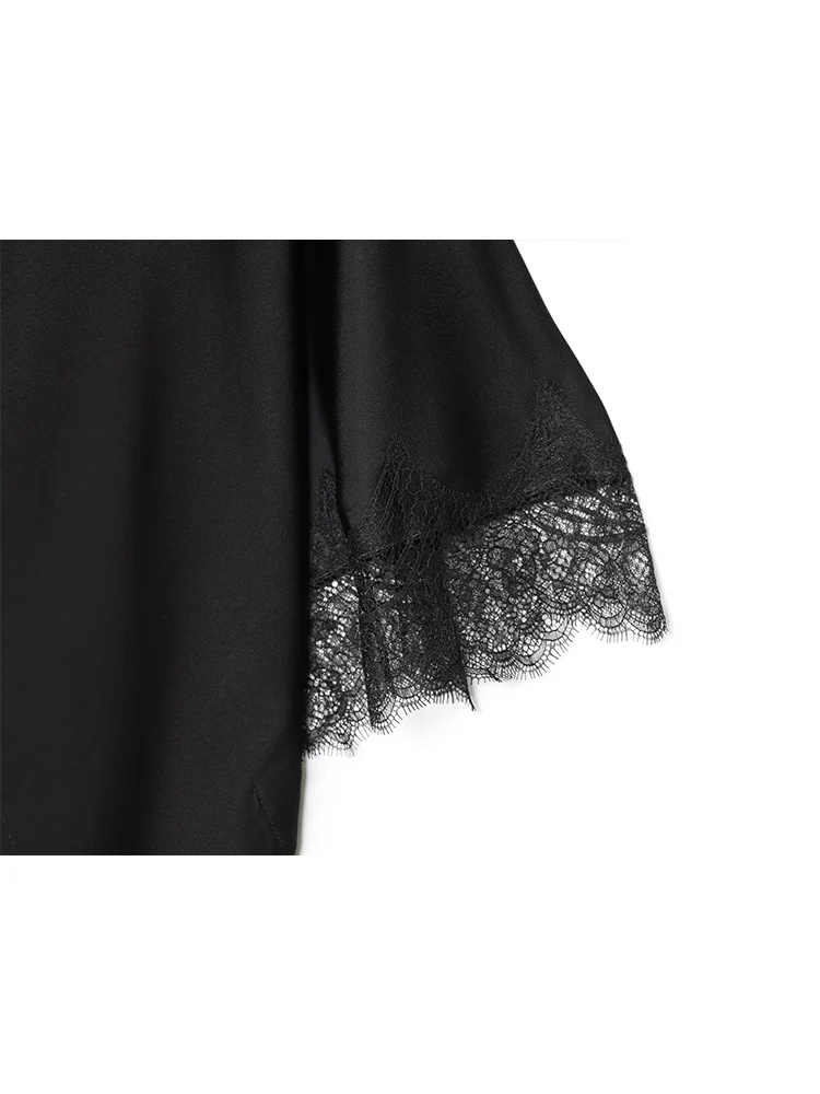 Summer New Women Irregular Lace Splicing Top Asymmetrical Off Shoulder Long Top 2026 Fashion Solid Loose Elegant Female Vest