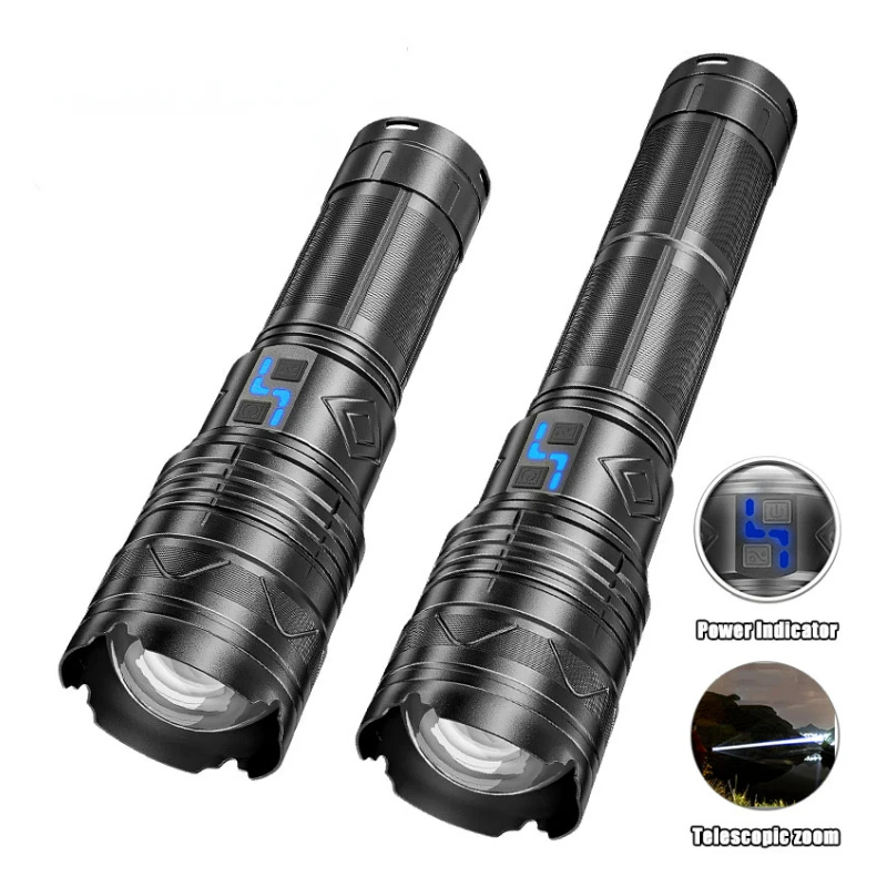 Description Picture 2 of itemPowerful Outdoor Tactical LED Flashlight Super Bright Spotlight Long Range Zoomable Emergency Torch Chargeable Power Display
