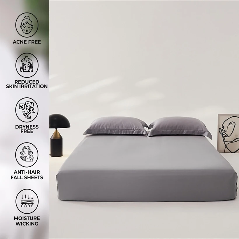 Smooth Mulberry Silk Fitted Sheet High End 100% Silk Mattress Cover with Elastic Bands for Single Double Queen King Bed 160/200 3