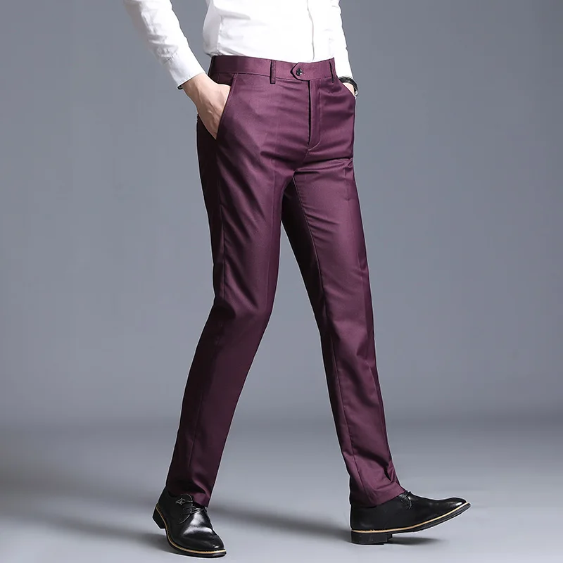 Autumn New Solid Business Casual Suit Pants Men Clothing Simple All Match Formal Wear Office Trousers Straight Men Pants 29-38 images - 6