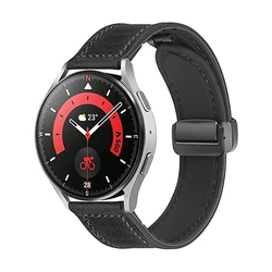 Premium Leather Silicone Magnetic Strap - Universal Moonwatch Replacement Band, 18mm/20mm/22mm - 20mm (B)
