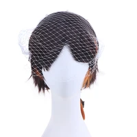 Black White Headband Veils For Bridal Charming Veil For Wedding Fascinator Birdcage Veil On The Face Mini Veil 3