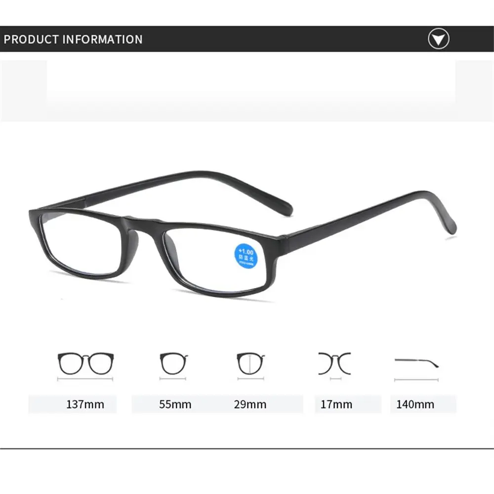 Fashion Transparent Reading Glasses Anti Blue-ray Glasses Senior Citizens Ultralight Presbyopia Eyeglasses Far Sight Eyewear 6