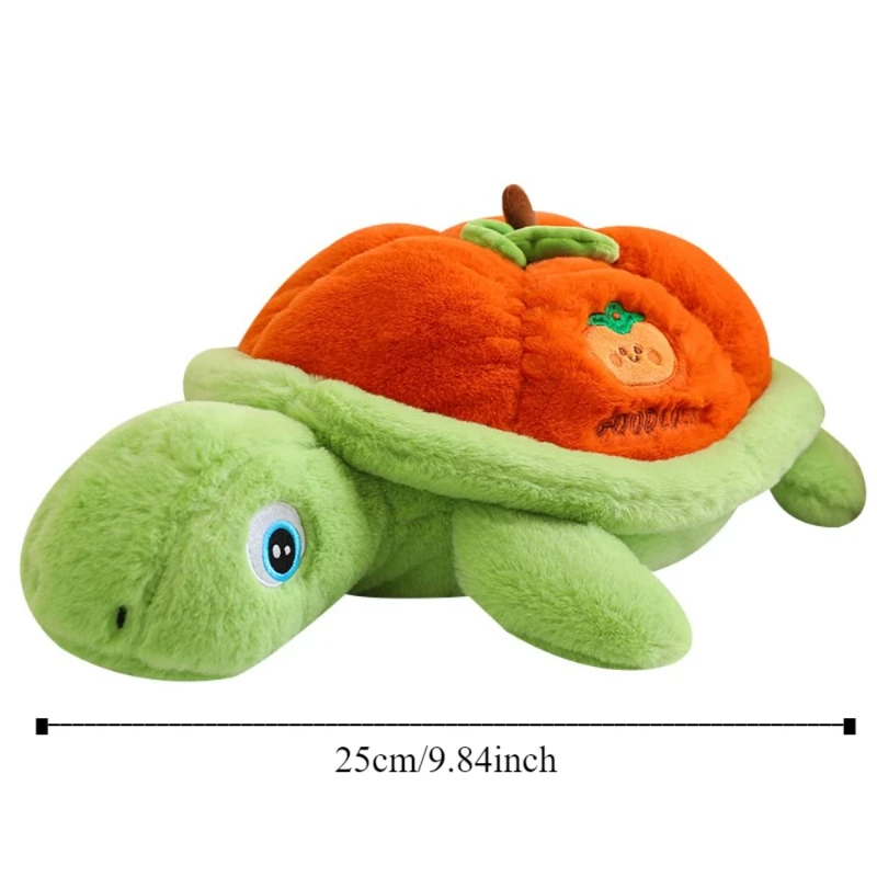 Fluffy Persimmon Tortoise Toys Collection Soft Turtle Stuffed Doll Cute Cartoon Turtle Animal Doll Birthday Christmas
