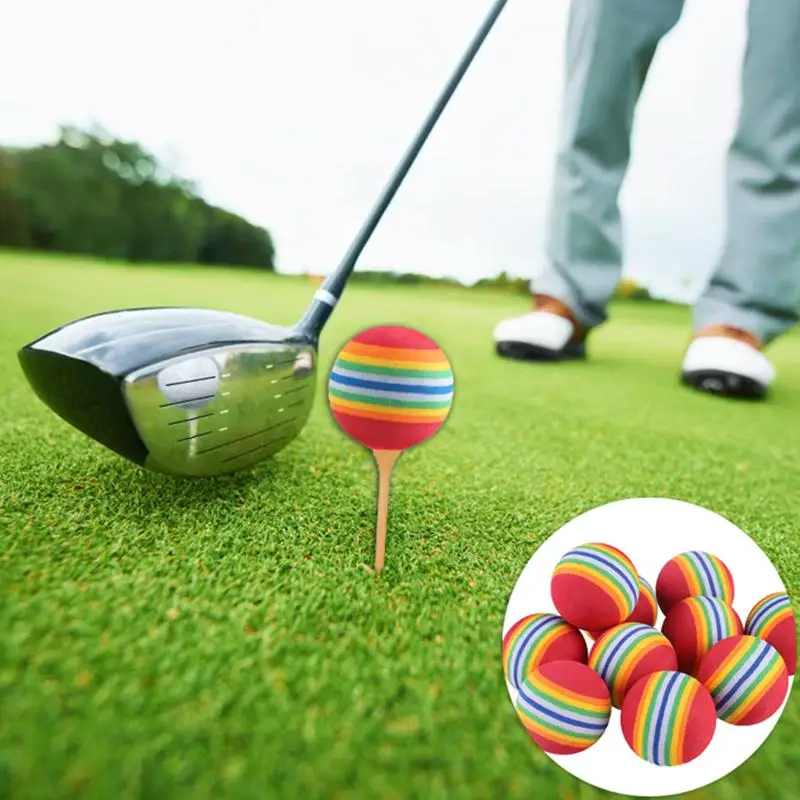 

1Pcs Golf Ball 40mm EVA Foam Soft Rainbow Stripe Golf Training Ball Swing Golf Club Beginner Practice Training Aids Ball Indoor