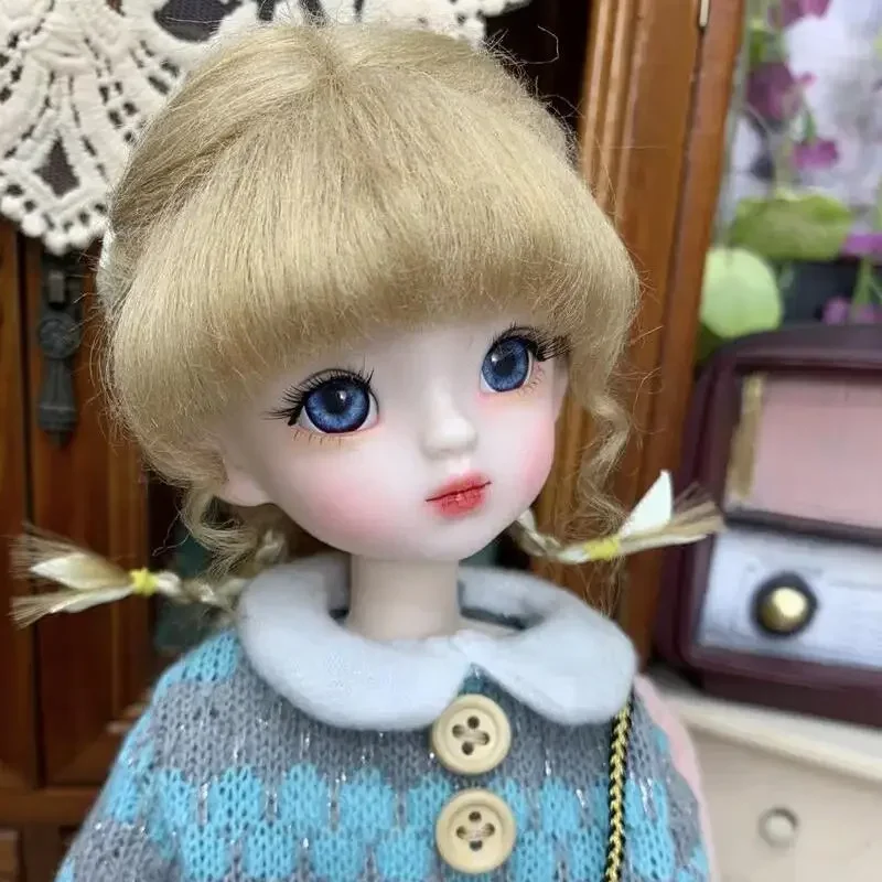

1/6 Hand Make Up Bjd Doll 30cm Changable Wig Ball Joint Girl Dolls Blue Eyse DIY Wig Toys Lolita Dress Doll for Birthday Gift