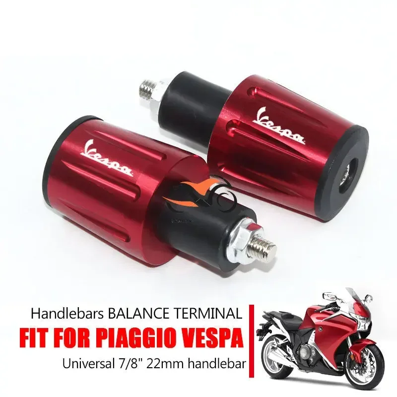 

Motorcycle Hand Grips Bar End Plug Moto Handlebar Caps CNC For Piaggio Vespa GTS GTV LX 60 125 250 300 PX 200 Primavera Sprint