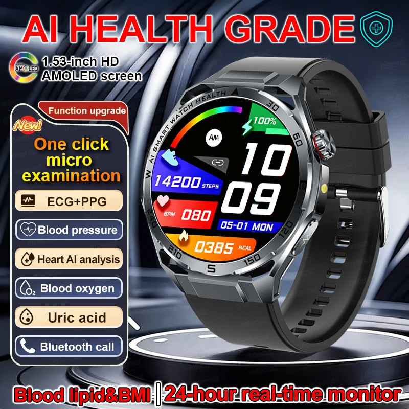 Health measurement Smart Watch Man Blood pressure Lipid UricAcid AI thumbnail 12
