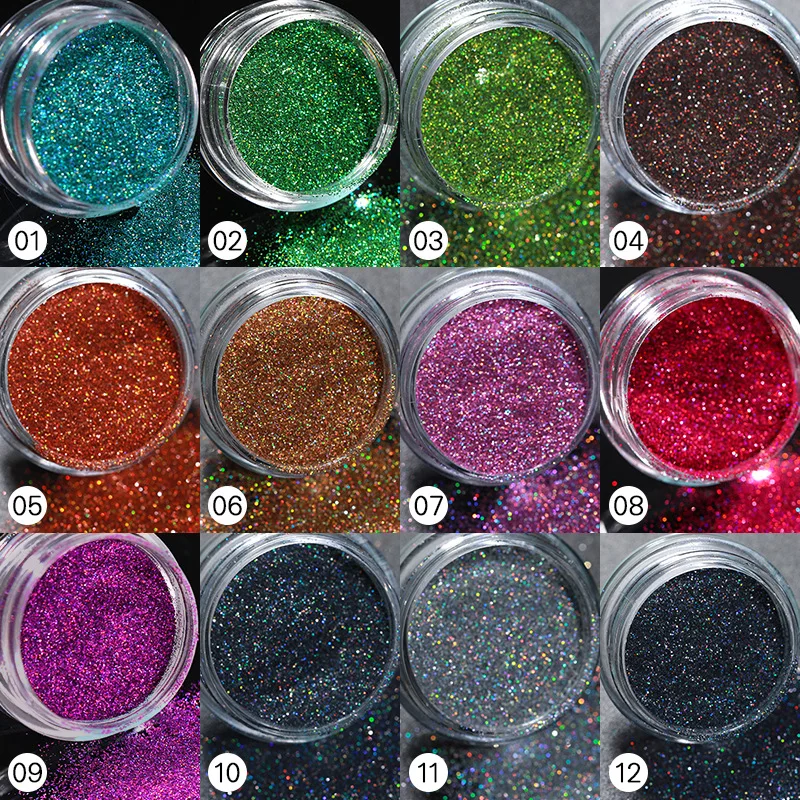 

1g Holographic Nail Art Glitter Powder Sparkly Laser Gold Silver Chrome Fine Dust Nail Supplies For Professional DIY Accessories