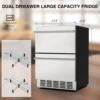 24 Inch Under Counter Double Drawer Fridge Indoor and Outdoor Beverage Refrigerator Stainless Steel Beverage Fridge  Foam Door 6