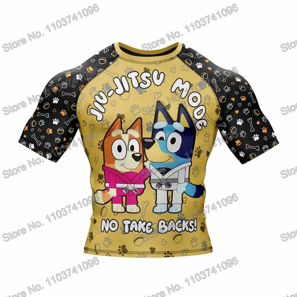 Heeler Rollers Surf Clothing BJJ MMA Men Rash Guard Short Sleeve Diving T-Shirt Tight Swimwear Summer Beach Floatsuit Women GYM