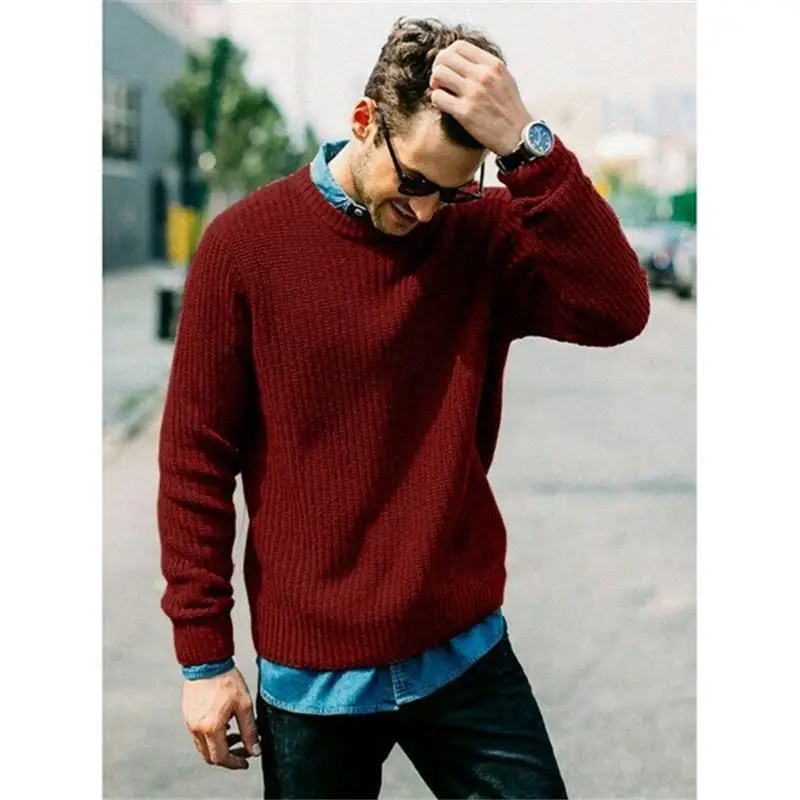 Men's Sweater Autumn And Winter New Urban Youth Solid Color Fashion Casual Large Size Sweater