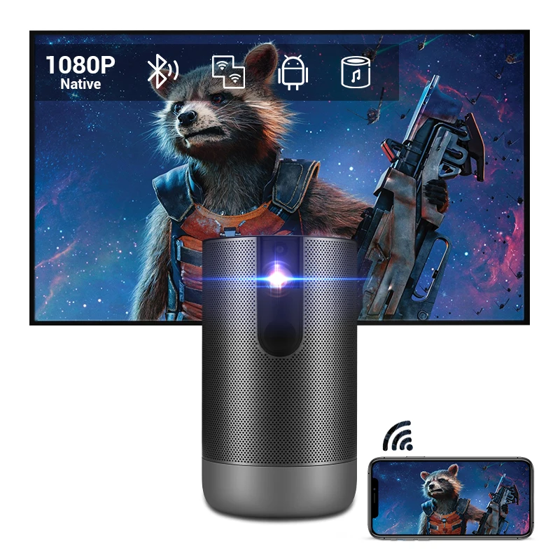 

4K беспроводной Bluetooth домашний кинотеатр светодиодный видео строка 1080P Смарт Android Мини DLP проектор