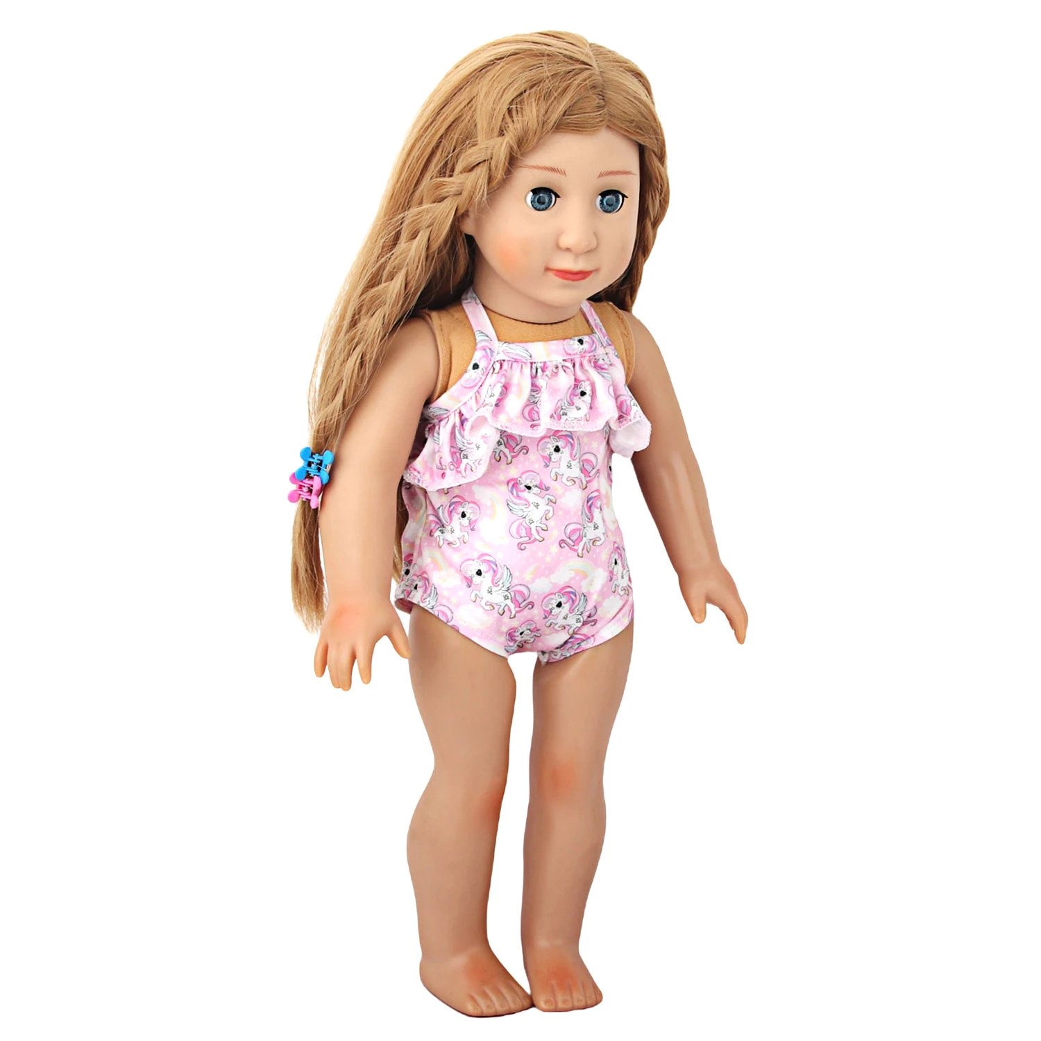 Sling Swimsuit Flower Rianbow Pony Iron Tower Bikini Swimsuit For 43cm Baby New Born&American 18 Inch,OG Girl Doll Accessories