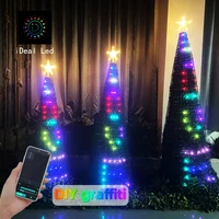 WS2812B choinki wykaszarki światła Multicolor Fairy gwiazda LED String wodospad Xmas APP Bluetooth Home Yard świąteczne dekoracje DC5V 2