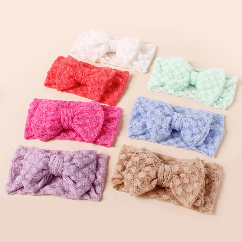 

Polka Dot Baby Headband Girl Hair Bands Bowknot Children Turban Mesh Head Wraps Stretchy Bandages Newborns Soft Summer Headdress