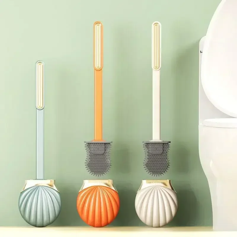 Shell toilet brush no dead corners household non punching toilet brush toilet brush set