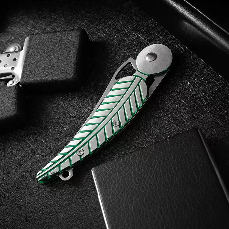 Outdoor Folding Knife Creative Leaf EDC Mini Sharp Portable Stainless Steel