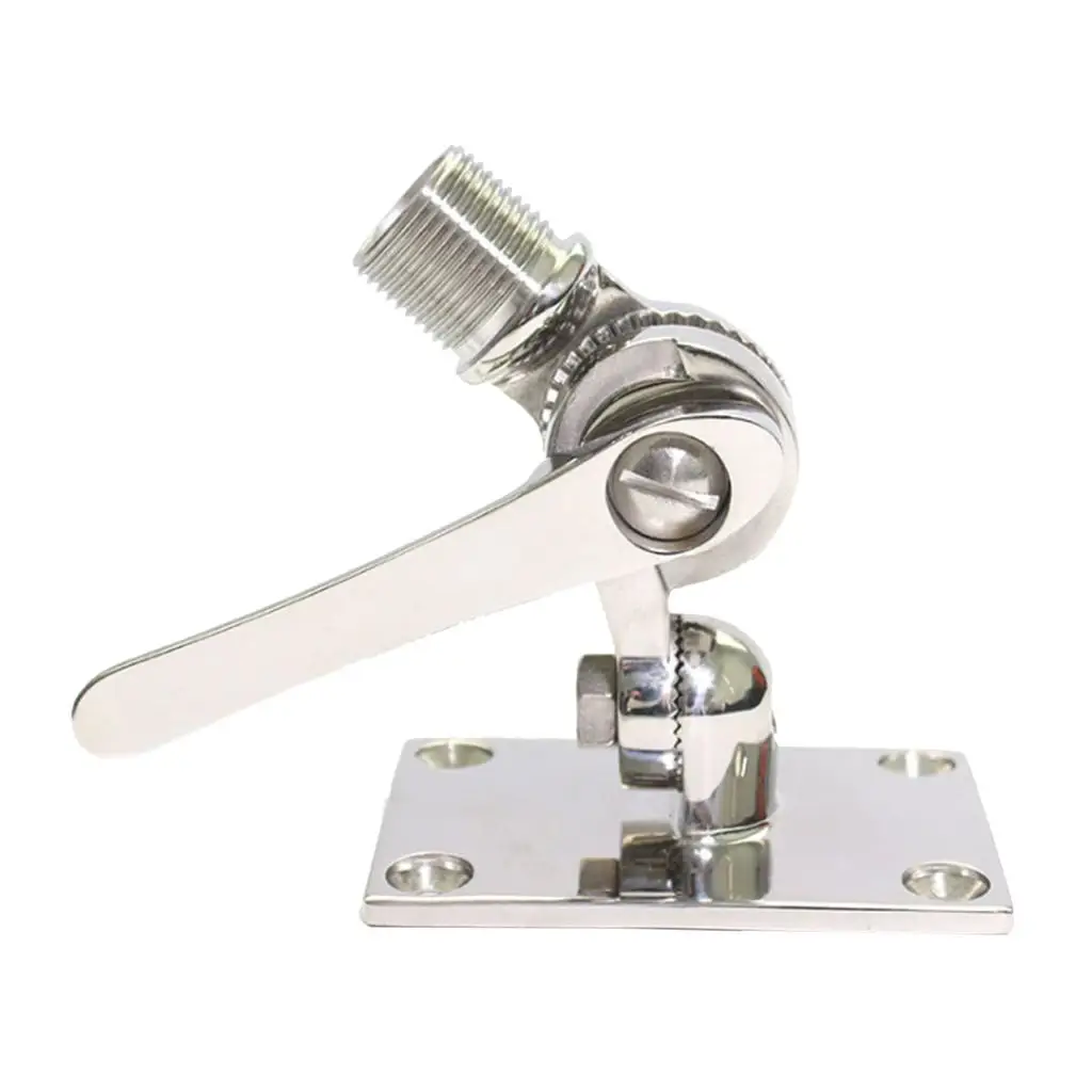 Marine VHF Antenna Adjustable Base Mount Stainless Steel For Boats