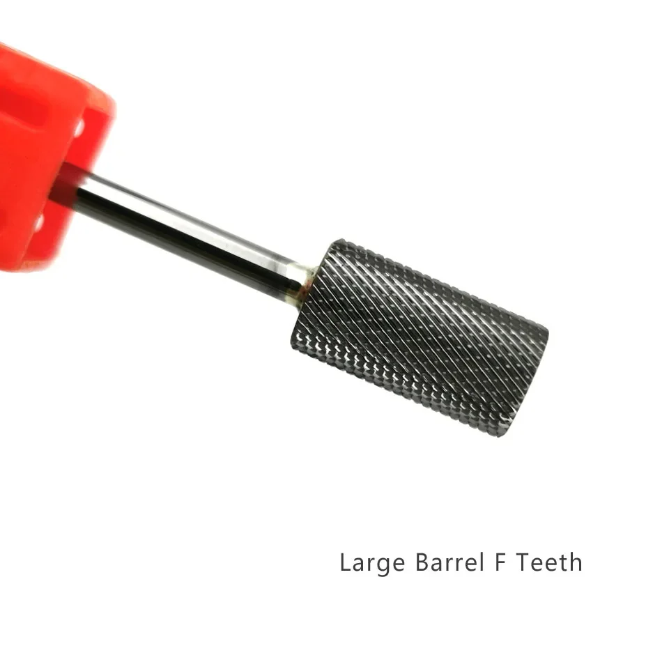 HYTOOS F 대형 배럴 카바이드 비트 네일용 로터리 밀링 커터 매니큐어 전동 드릴 비트 액세서리 젤 제거 도구