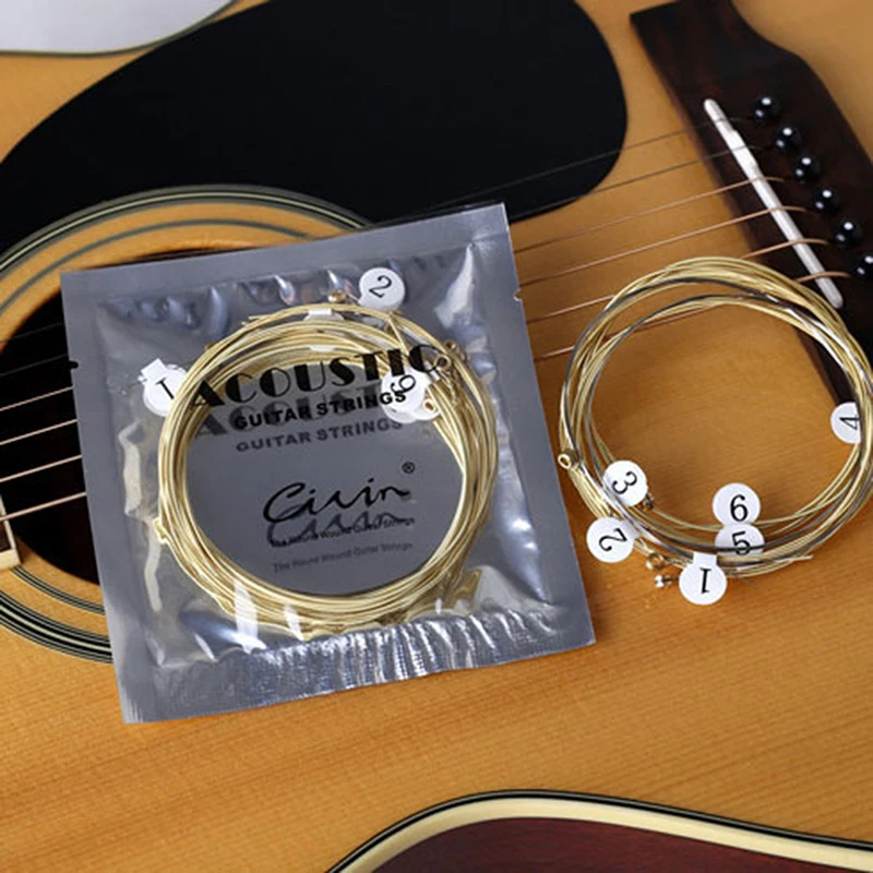 6 pcs/Set Practice Nickel Plated Steel Guitar String acoustic guitar strings Acoustic Guitar With Original Retail Bag